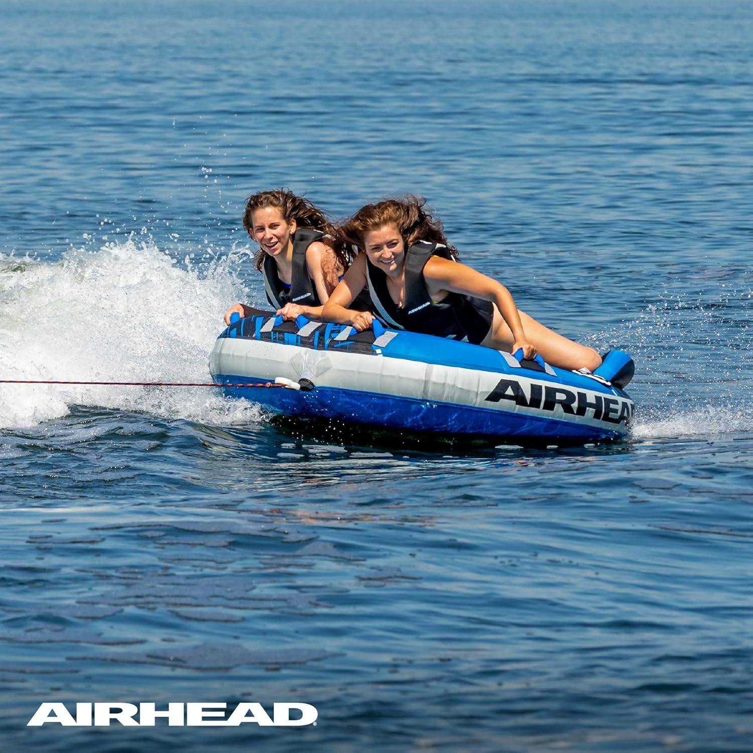 image:imageAirhead GForce Inflatable Towable Tube 24 Rider Models Dual Tow Points Full Nylon Cover KwikConnect Patented Speed Valve Boat Tubes and TowablesGForce 2 Rider