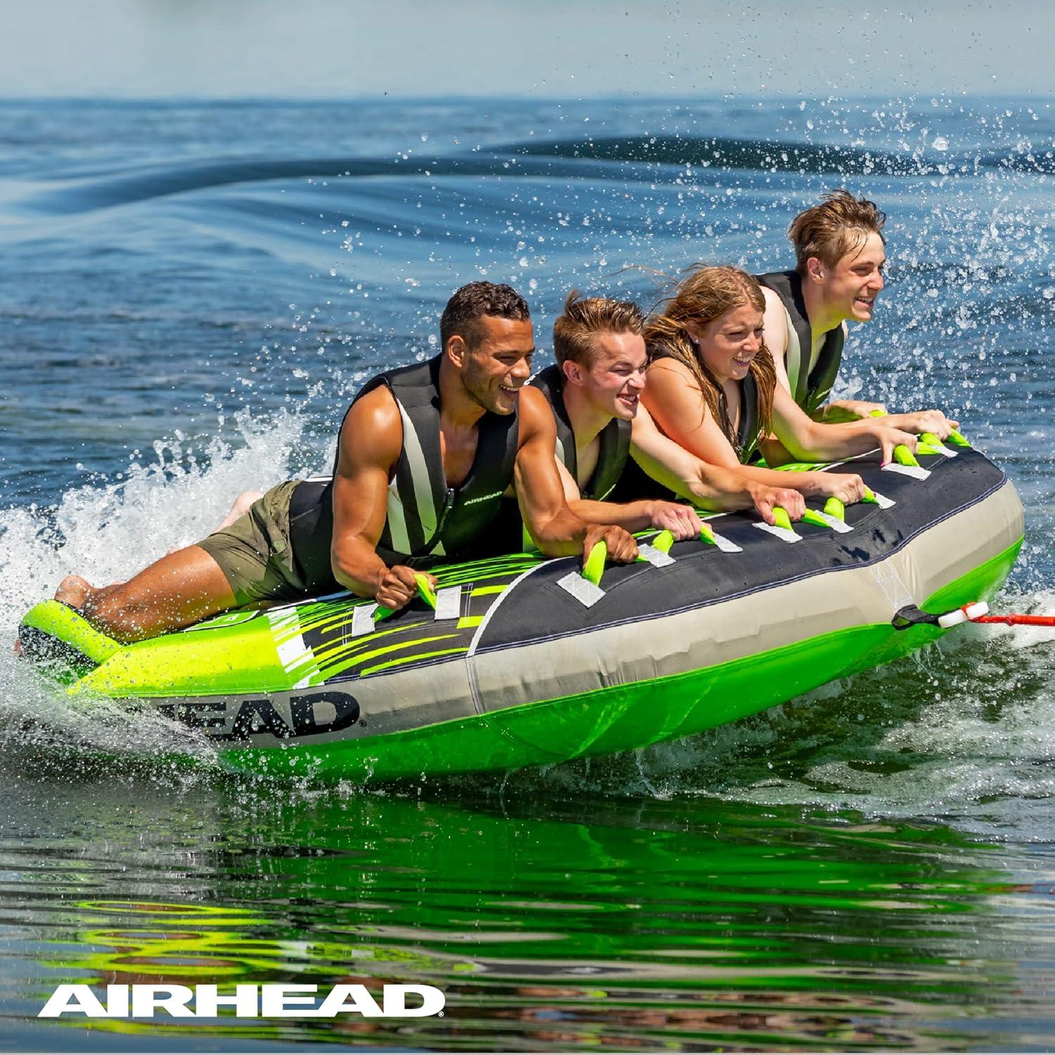image:imageAirhead GForce Inflatable Towable Tube 24 Rider Models Dual Tow Points Full Nylon Cover KwikConnect Patented Speed Valve Boat Tubes and TowablesGForce 4 Rider