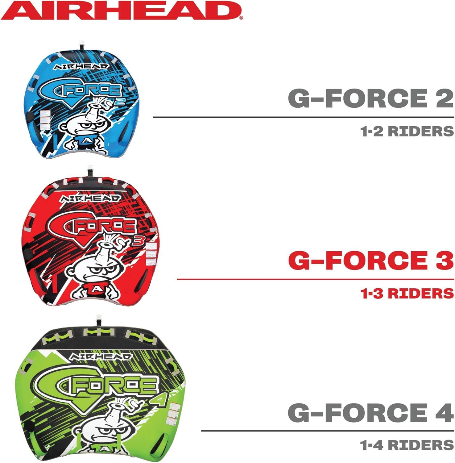 image:imageAirhead GForce Inflatable Towable Tube 24 Rider Models Dual Tow Points Full Nylon Cover KwikConnect Patented Speed Valve Boat Tubes and TowablesGForce 3 Rider