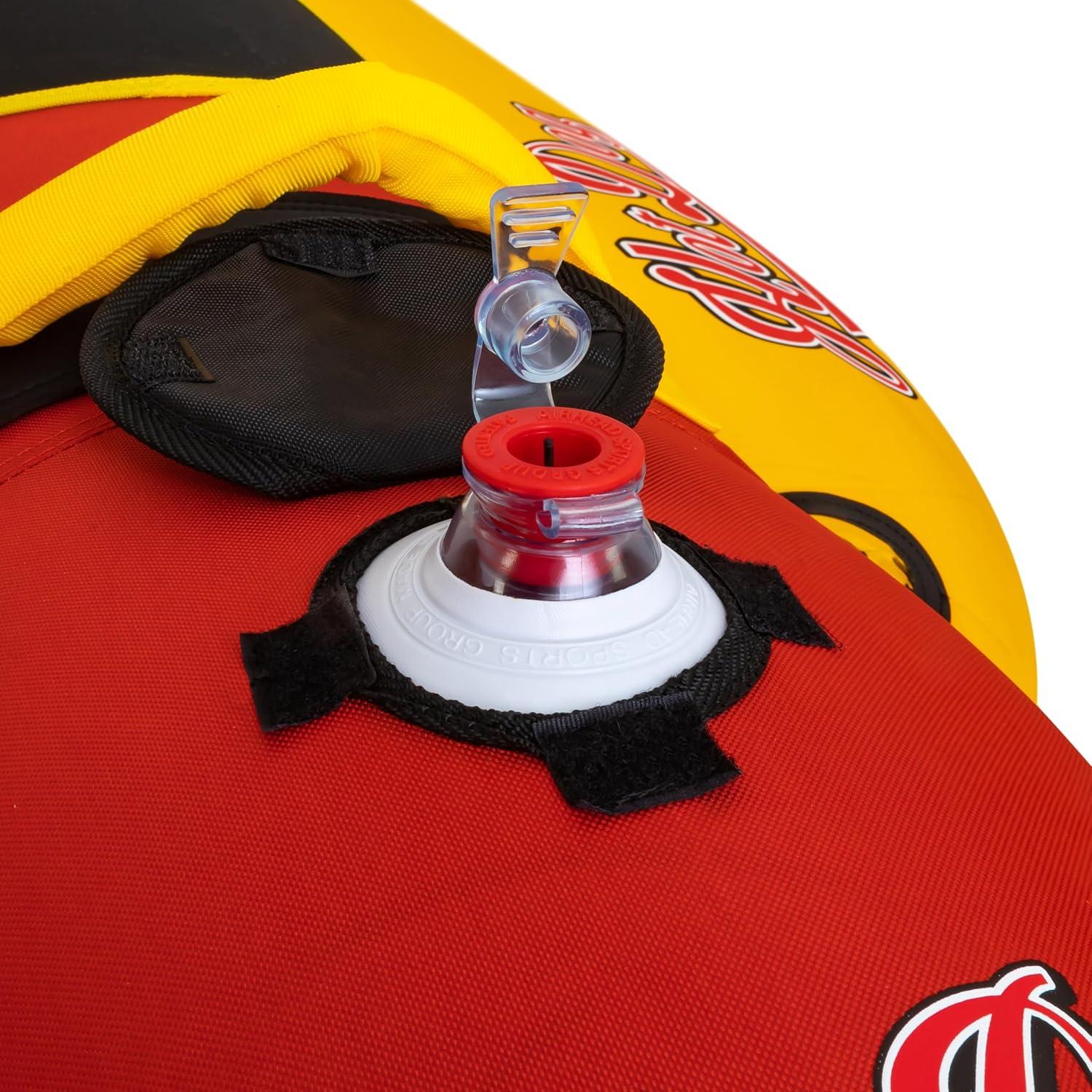 image:imageAirhead Hot Dog Towable Multiple Models Tube for Boating and Water Sports Neoprene Seat Pads DoubleStitched Full Nylon Cover and Boston Valve for Convenient Inflating amp DeflatingHot Dog