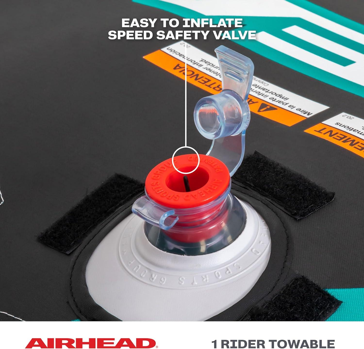 image:imageAirhead Slice Towable 24 Rider Models Tube for Boating and Water Sports Heavy Duty Full Nylon Cover with Zipper EVA Foam Pads and Patented Speed Safety Valve for Easy Inflating amp DeflatingVerge 1 Rider