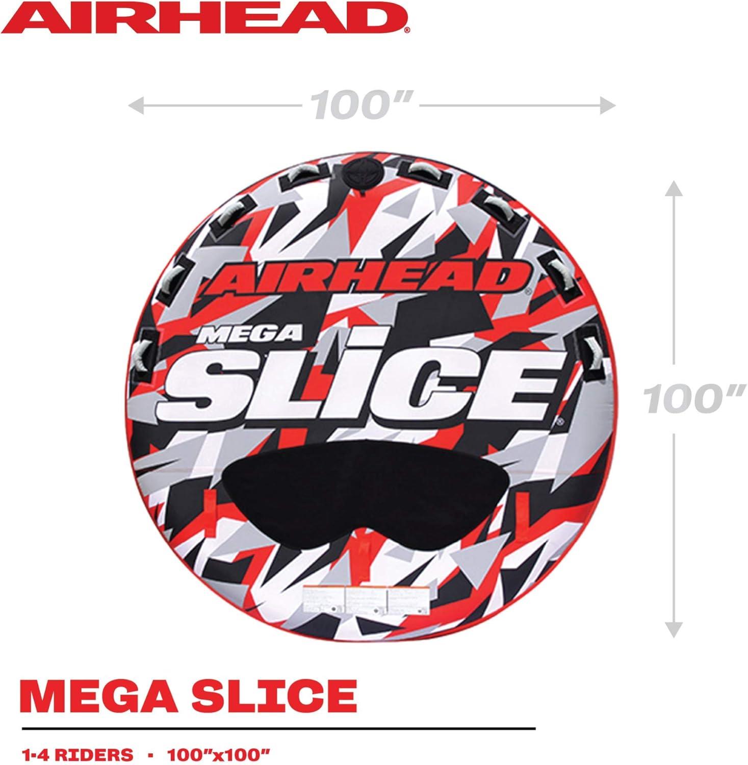 image:imageAirhead Slice Towable 24 Rider Models Tube for Boating and Water Sports Heavy Duty Full Nylon Cover with Zipper EVA Foam Pads and Patented Speed Safety Valve for Easy Inflating amp DeflatingRed 4 Rider