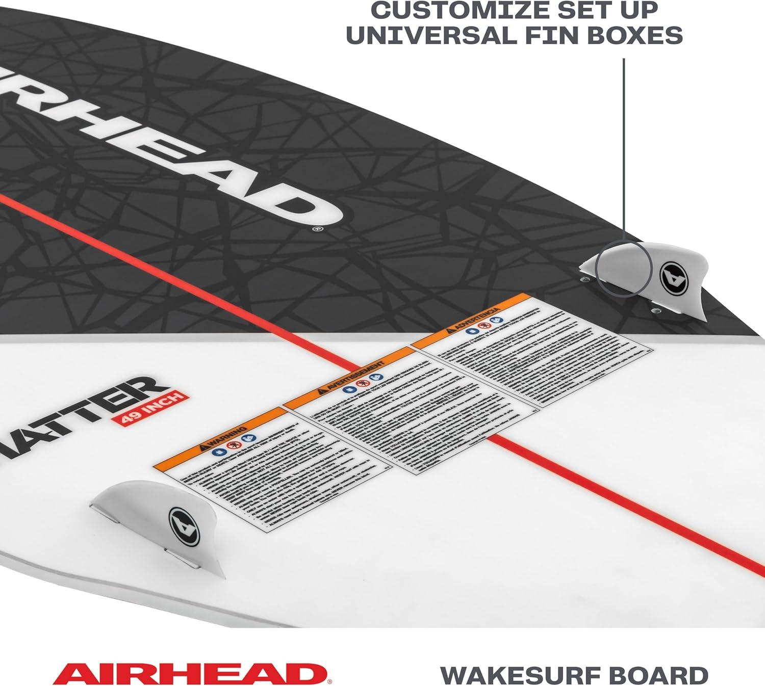 image:imageAirhead Wakesurf Boards EVA Traction Pads Adjustable Foot Straps Great for All Skill Levels Multiple SizesStylesRed Shatter 49