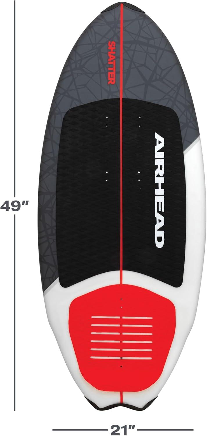 image:imageAirhead Wakesurf Boards EVA Traction Pads Adjustable Foot Straps Great for All Skill Levels Multiple SizesStylesRed Shatter 49