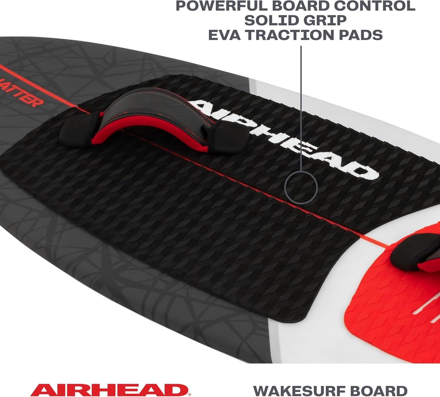 image:imageAirhead Wakesurf Boards EVA Traction Pads Adjustable Foot Straps Great for All Skill Levels Multiple SizesStylesRed Shatter 49