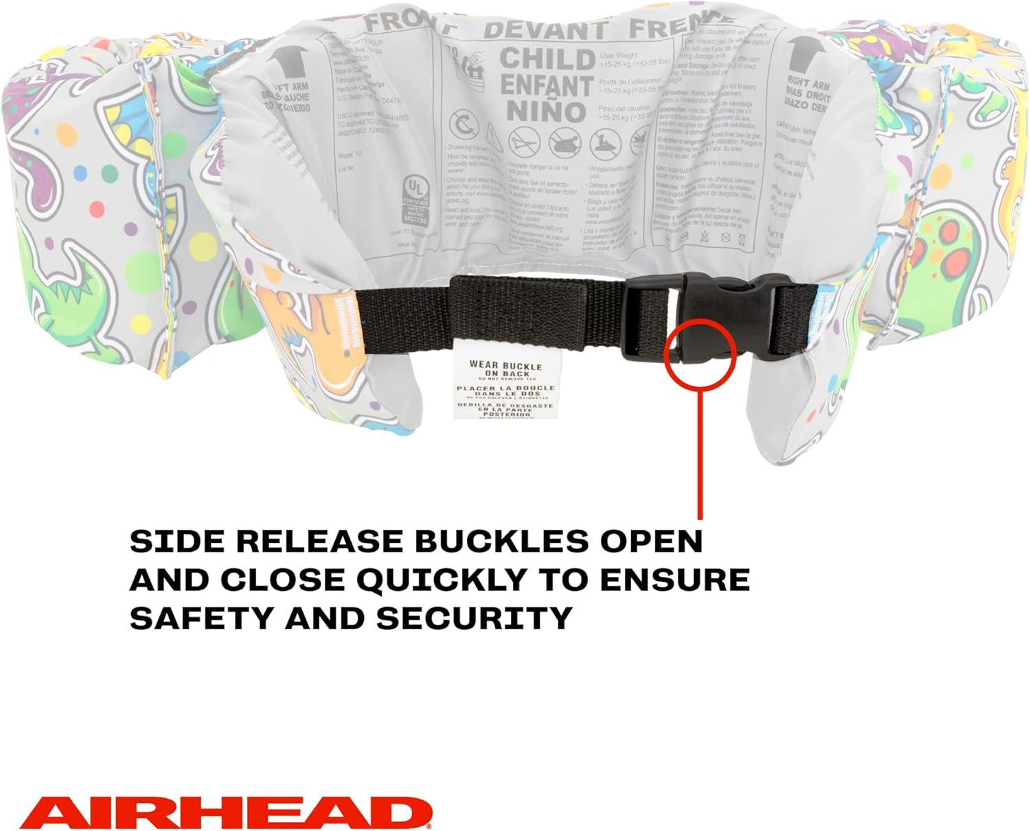 image:imageAirhead Water Otter Premium Life Jacket Flotation Devices for Kids Multiple Colors AvailableSeahorse