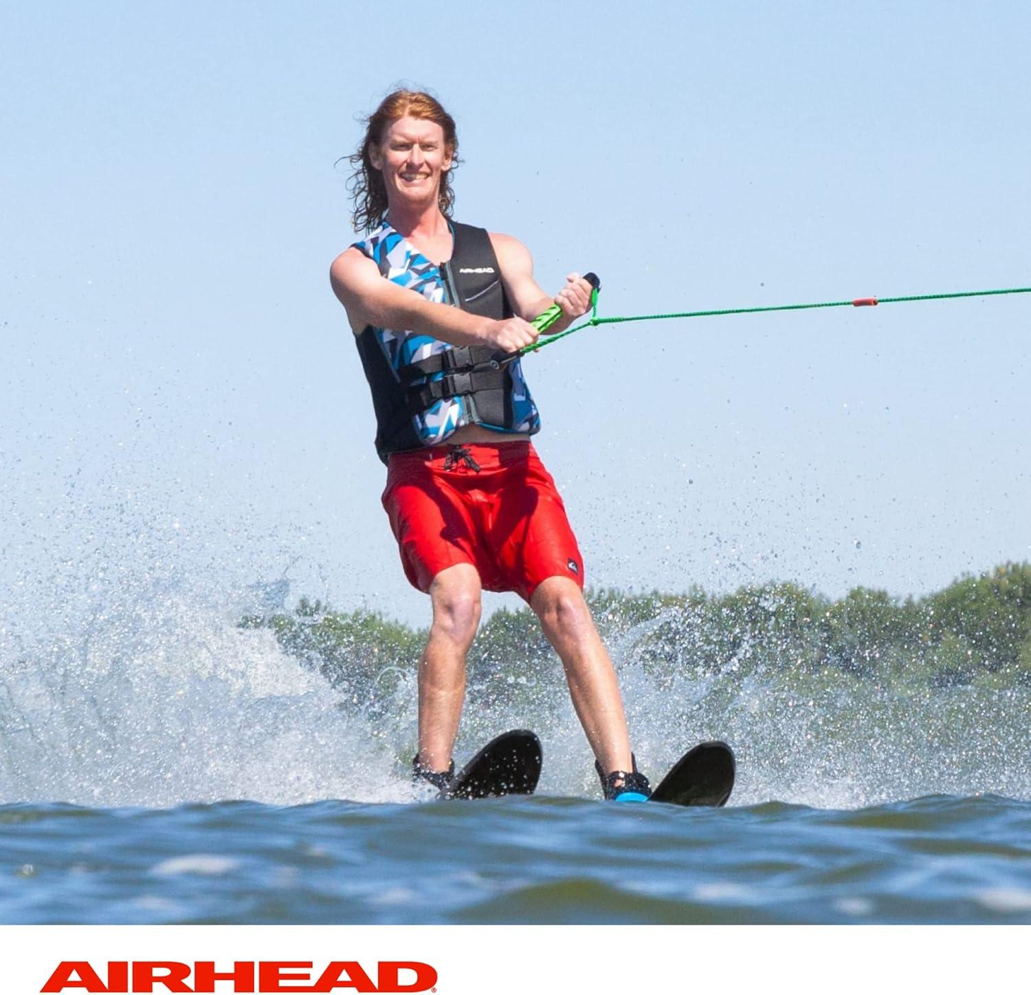image:imageAirhead Water Ski Rope with EVA Handle 1 Section for Tubing Water Skis and Wakesurf BoardsGreen and BlackWater Ski Rope