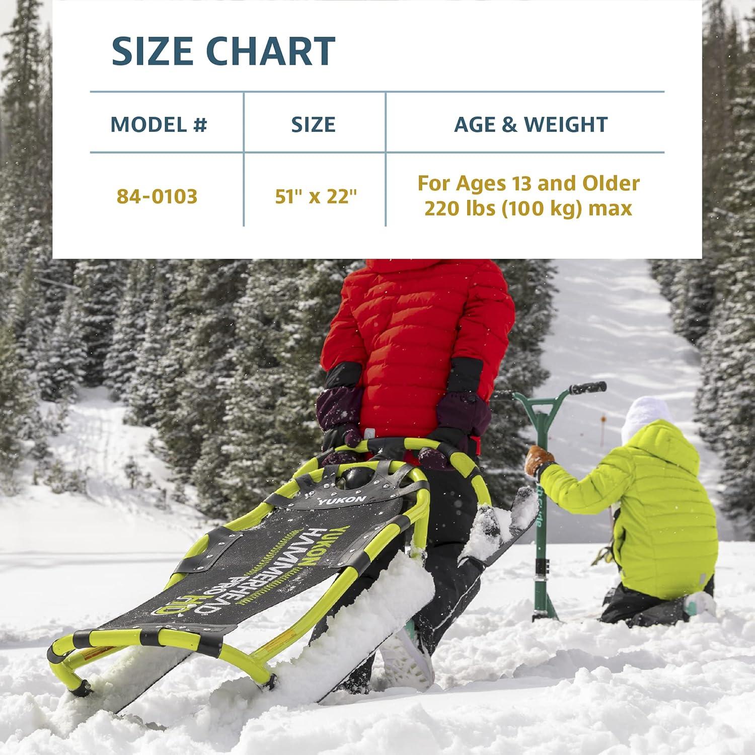 image:imageYukon Charlies Hammerhead Pro HD Sled Single Rider Speed and Steering Control 52inch x 22inchSled