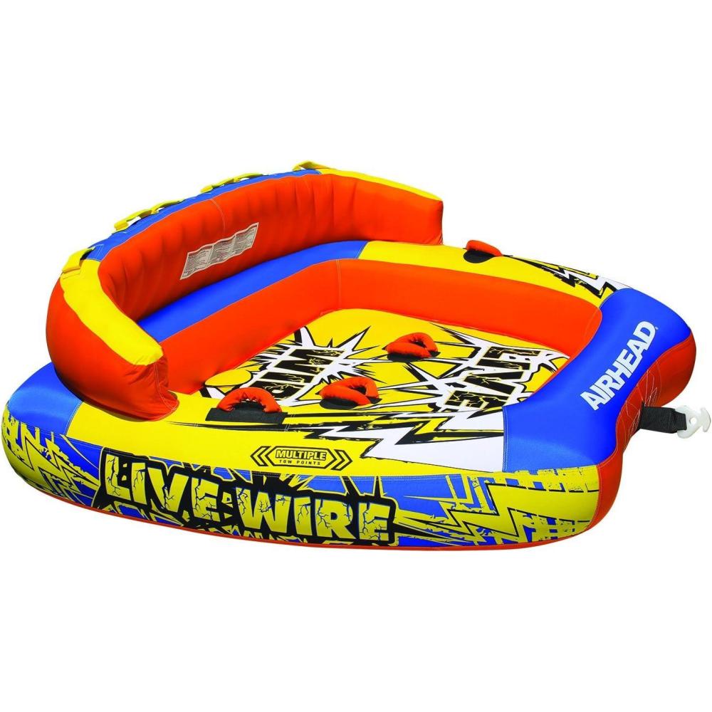 image:imageAIRHEAD LIVE WIRE 13 Rider Towable Tube for Boating with Dual Tow Points Orange
