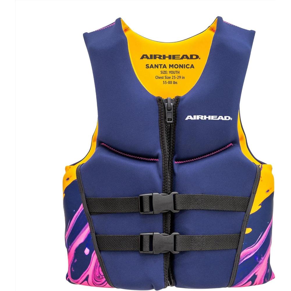 image:imageAirhead Santa Monica Life Vest Multiple Sizes Swim Vests for Adults Children amp Youth Kwik Dry Neolite Fabric USCG ApprovedYouth