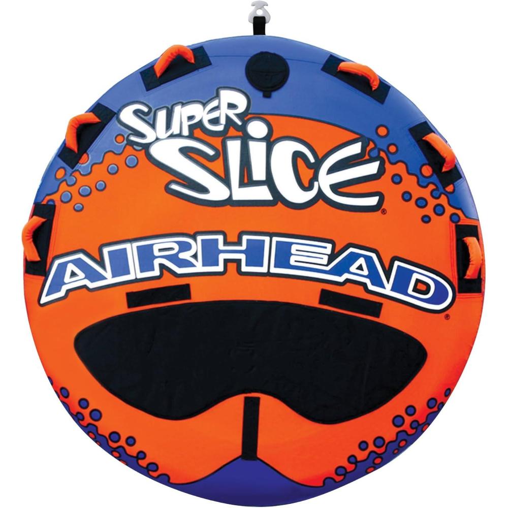 image:imageAirhead Slice Towable 24 Rider Models Tube for Boating and Water Sports Heavy Duty Full Nylon Cover with Zipper EVA Foam Pads and Patented Speed Safety Valve for Easy Inflating amp DeflatingOrange 3 Rider