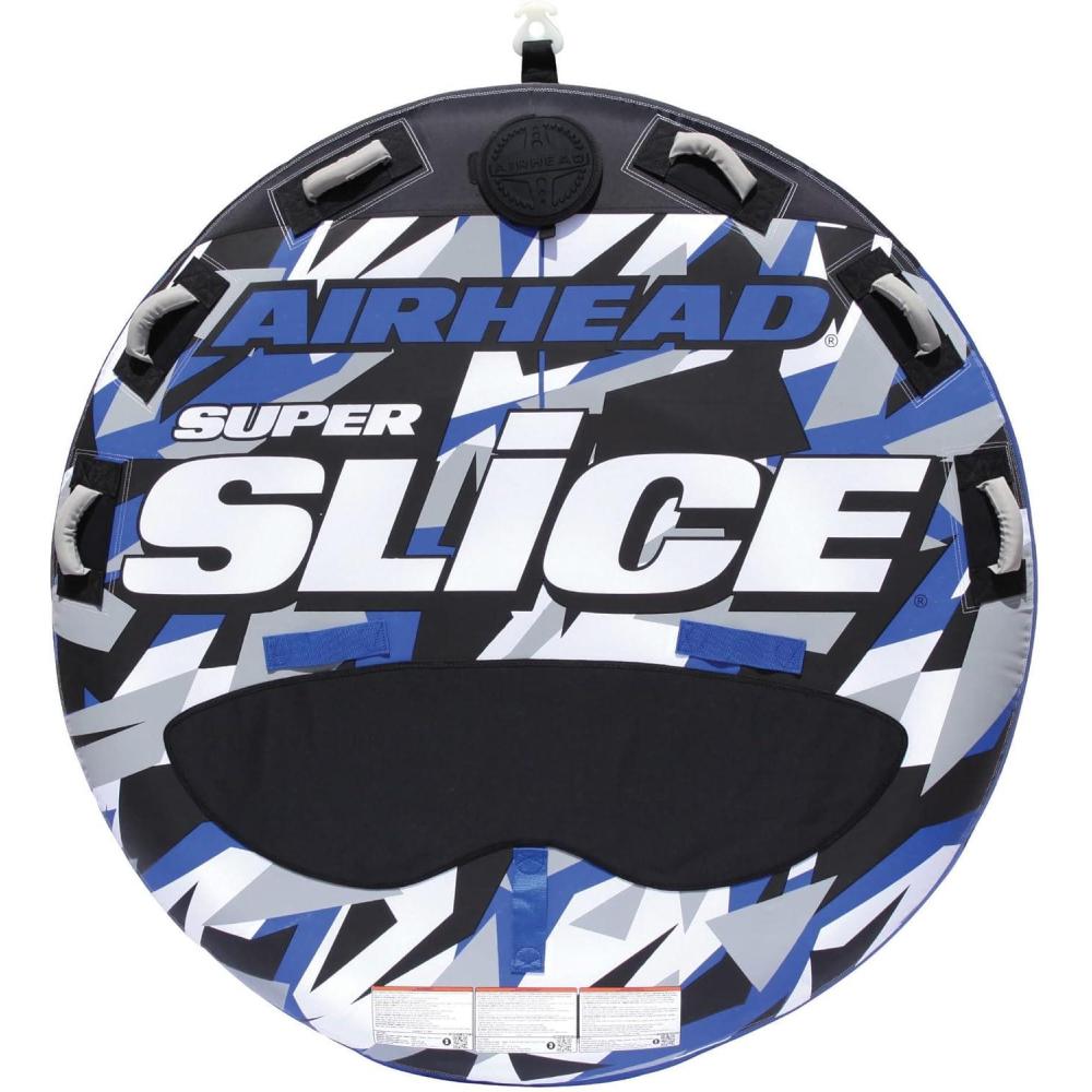 image:imageAirhead Slice Towable 24 Rider Models Tube for Boating and Water Sports Heavy Duty Full Nylon Cover with Zipper EVA Foam Pads and Patented Speed Safety Valve for Easy Inflating amp DeflatingBlue 3 Rider
