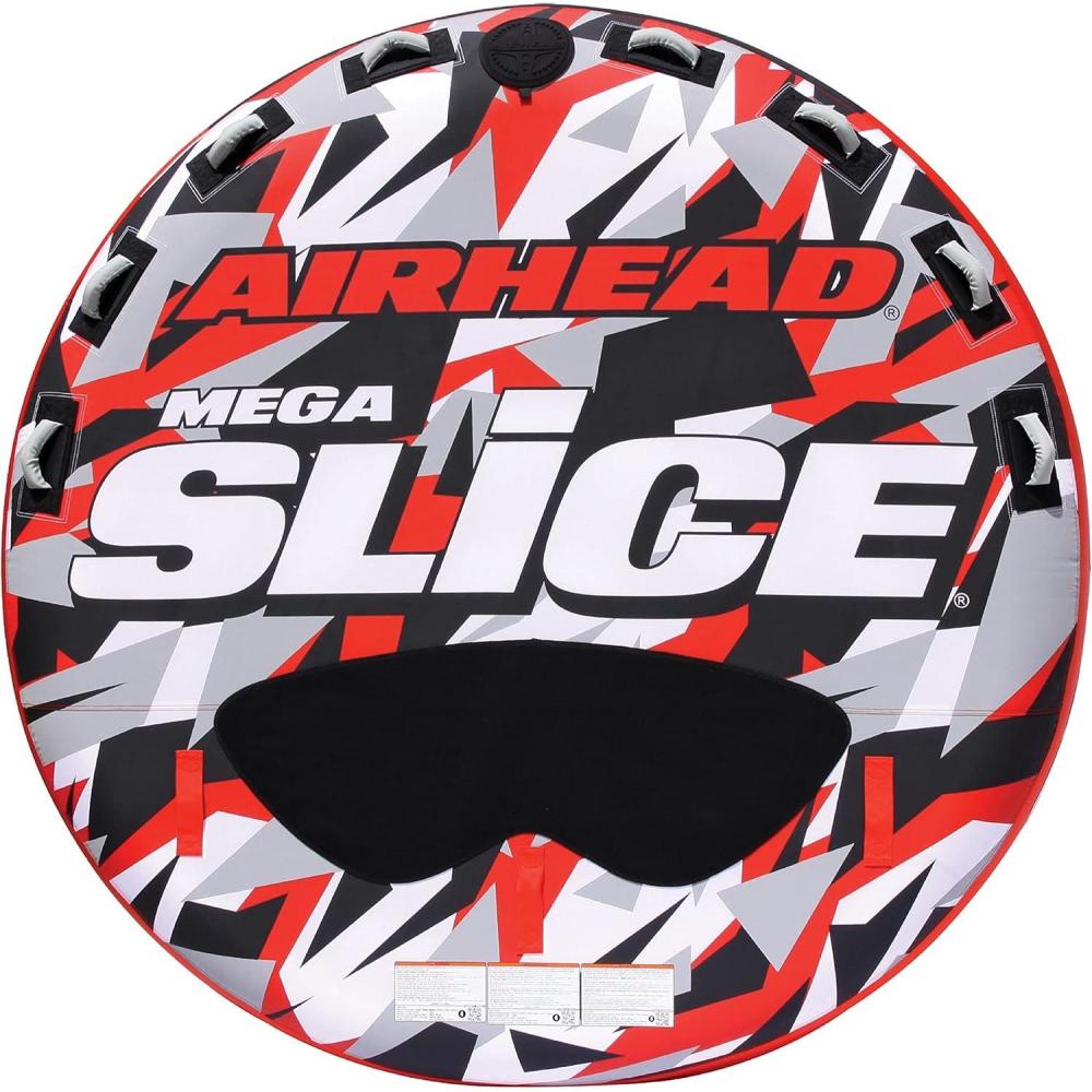 image:imageAirhead Slice Towable 24 Rider Models Tube for Boating and Water Sports Heavy Duty Full Nylon Cover with Zipper EVA Foam Pads and Patented Speed Safety Valve for Easy Inflating amp DeflatingRed 4 Rider