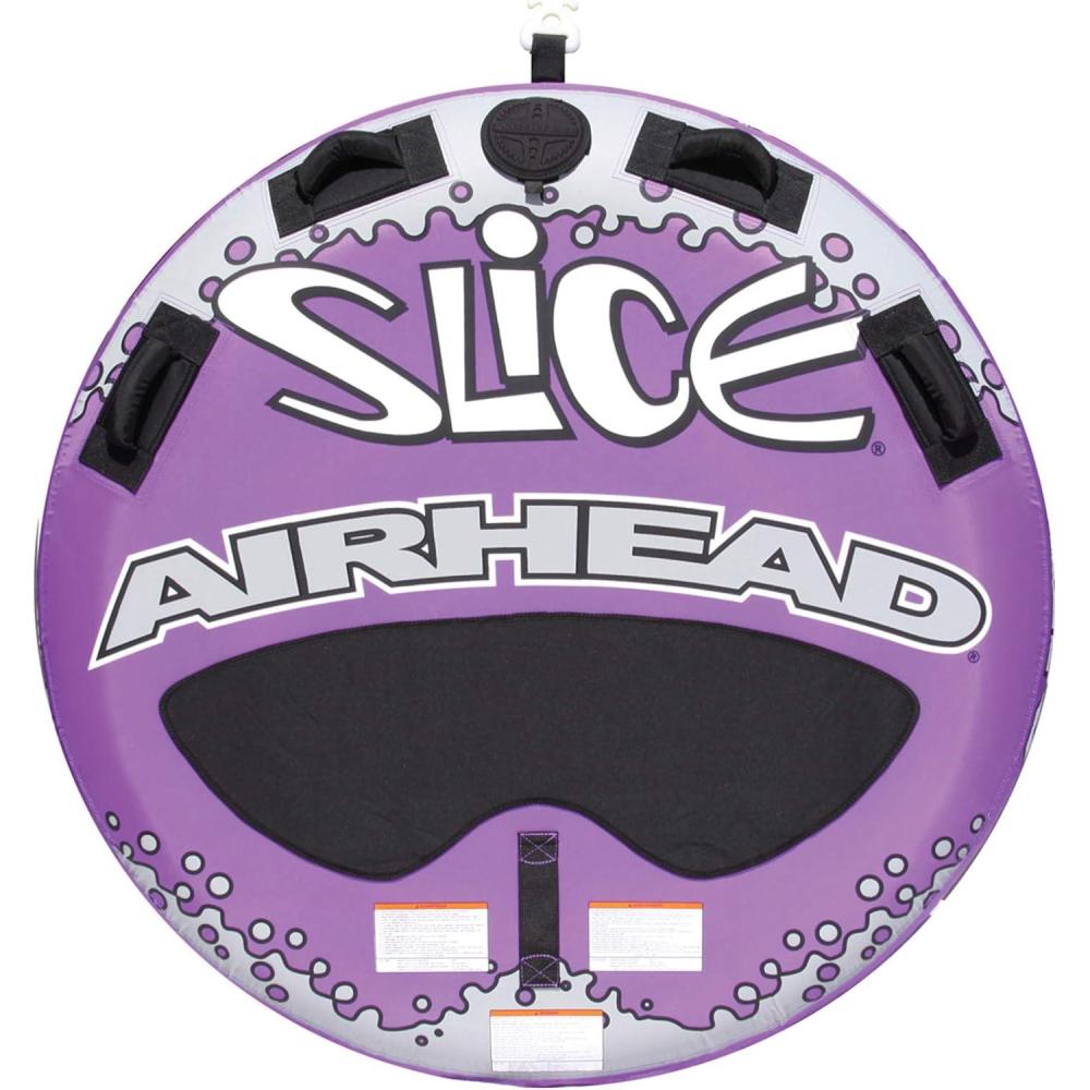 image:imageAirhead Slice Towable 24 Rider Models Tube for Boating and Water Sports Heavy Duty Full Nylon Cover with Zipper EVA Foam Pads and Patented Speed Safety Valve for Easy Inflating amp DeflatingPurple 2 Rider
