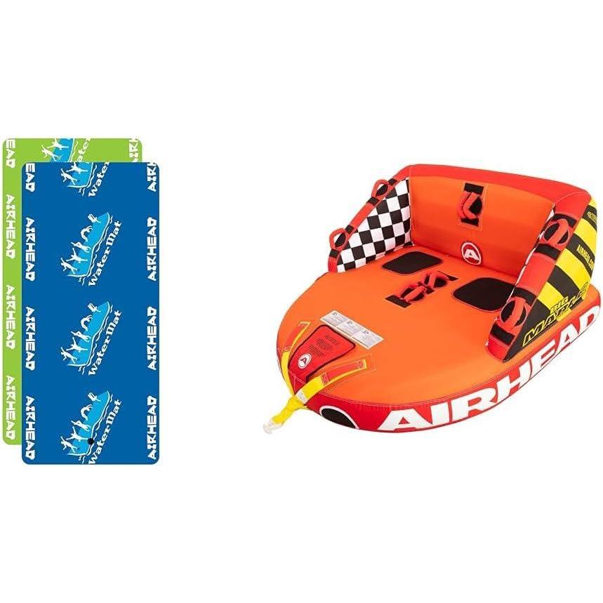image:imageAirhead WATERMAT ROLL N GO 1 Floating Water Mat and Airhead Big Mable Towable 12 Rider Tube for Boating and Water Sports