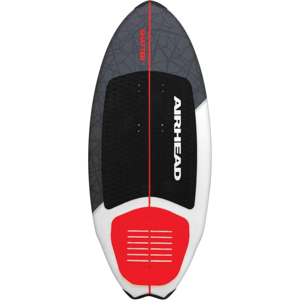 image:imageAirhead Wakesurf Boards EVA Traction Pads Adjustable Foot Straps Great for All Skill Levels Multiple SizesStylesRed Shatter 49