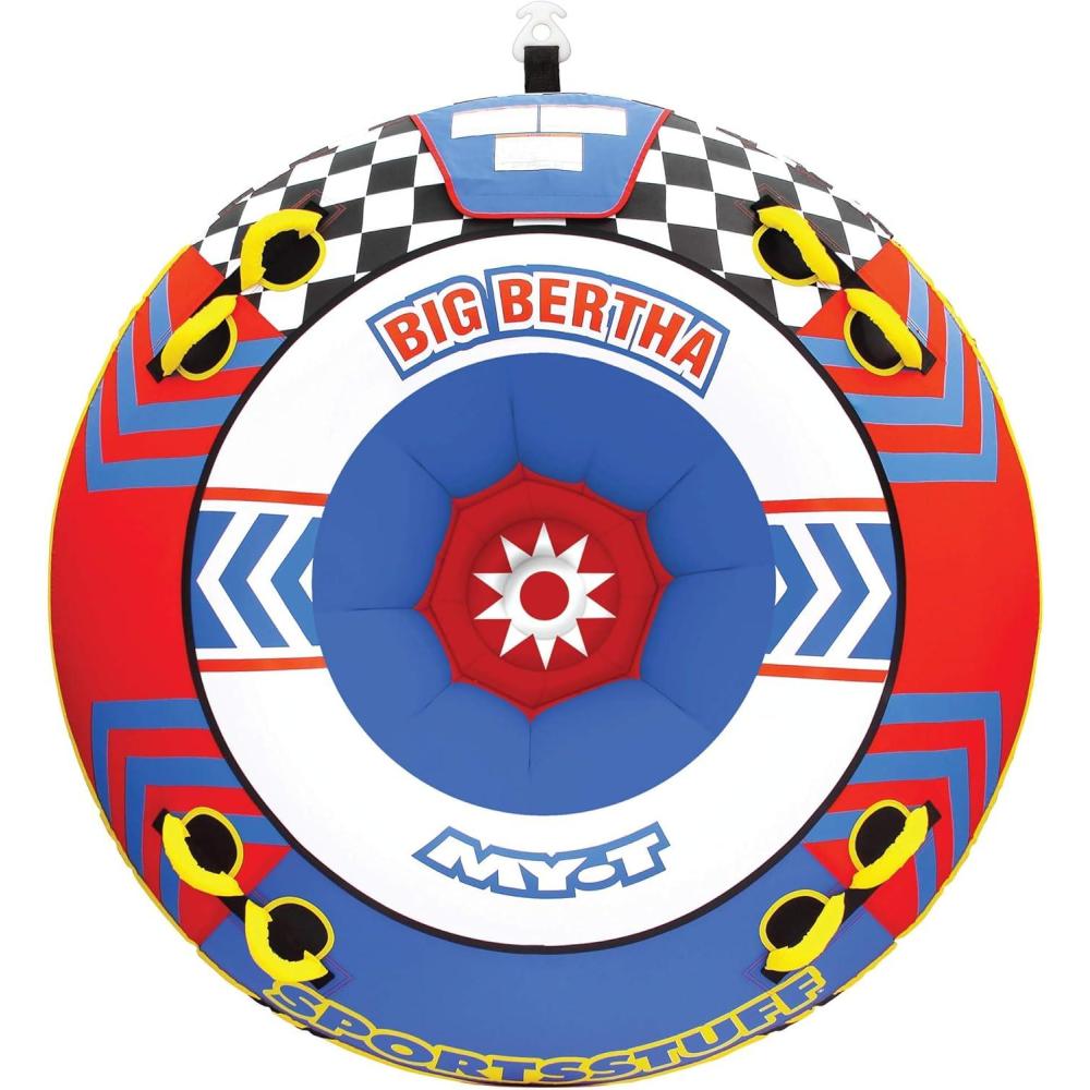 image:imageSportsStuff Big Bertha Towable 14 Rider Tube for Boating and Water Sports KwikConnect Tow DoubleStiched Partial Nylon Cover amp Patented Speed Safety Valve for Easy Inflating amp DeflatingTubes and Sleds