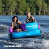 Airhead Booyah 2-3 Rider Towable Tube for Boating and Water Sports – Kwik-Connect Tow System, Full Nylon Cover, Bolster Fins, Patented Speed Valve(2-Rider)