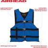 Airhead General All Purpose Life Jacket, US Coast Guard Approved Type III Life Vest, Perfect for Boating and Personal Watercraft Use(Blue)