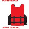 Airhead General All Purpose Life Jacket, US Coast Guard Approved Type III Life Vest, Perfect for Boating and Personal Watercraft Use(Red)