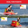 Airhead Mable Inflatable Towable Tube, 1-4 Rider Models, Dual Tow Points, Full Nylon Cover, EVA Foam Pads, Patented Speed Valve, Boat Tubes and Towables(1 Rider Orange)