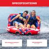 Airhead Mable Inflatable Towable Tube, 1-4 Rider Models, Dual Tow Points, Full Nylon Cover, EVA Foam Pads, Patented Speed Valve, Boat Tubes and Towables(2 Rider Stars & Stripes)