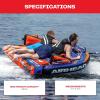 Airhead Mable Inflatable Towable Tube, 1-4 Rider Models, Dual Tow Points, Full Nylon Cover, EVA Foam Pads, Patented Speed Valve, Boat Tubes and Towables(2 Rider Tailgate)