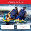 Airhead Mable Inflatable Towable Tube, 1-4 Rider Models, Dual Tow Points, Full Nylon Cover, EVA Foam Pads, Patented Speed Valve, Boat Tubes and Towables(2 Rider Club Palm)