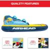 Airhead Mable Inflatable Towable Tube, 1-4 Rider Models, Dual Tow Points, Full Nylon Cover, EVA Foam Pads, Patented Speed Valve, Boat Tubes and Towables(3 Rider Club Palm)