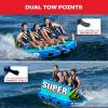 Airhead Mable Inflatable Towable Tube, 1-4 Rider Models, Dual Tow Points, Full Nylon Cover, EVA Foam Pads, Patented Speed Valve, Boat Tubes and Towables(3 Rider Teal)