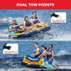 Airhead Mable Inflatable Towable Tube, 1-4 Rider Models, Dual Tow Points, Full Nylon Cover, EVA Foam Pads, Patented Speed Valve, Boat Tubes and Towables(3 Rider Club Palm)