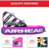 Airhead Mable Inflatable Towable Tube, 1-4 Rider Models, Dual Tow Points, Full Nylon Cover, EVA Foam Pads, Patented Speed Valve, Boat Tubes and Towables(3 Rider Pink)