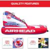 Airhead Mable Inflatable Towable Tube, 1-4 Rider Models, Dual Tow Points, Full Nylon Cover, EVA Foam Pads, Patented Speed Valve, Boat Tubes and Towables(3 Rider Stars & Stripes)