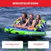 Airhead Mable Inflatable Towable Tube, 1-4 Rider Models, Dual Tow Points, Full Nylon Cover, EVA Foam Pads, Patented Speed Valve, Boat Tubes and Towables(3 Rider Blue)