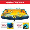 Airhead Mable Inflatable Towable Tube, 1-4 Rider Models, Dual Tow Points, Full Nylon Cover, EVA Foam Pads, Patented Speed Valve, Boat Tubes and Towables(3 Rider Club Palm)