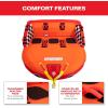 Airhead Mable Inflatable Towable Tube, 1-4 Rider Models, Dual Tow Points, Full Nylon Cover, EVA Foam Pads, Patented Speed Valve, Boat Tubes and Towables(3 Rider Orange)