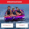 Airhead Mable Inflatable Towable Tube, 1-4 Rider Models, Dual Tow Points, Full Nylon Cover, EVA Foam Pads, Patented Speed Valve, Boat Tubes and Towables(3 Rider Pink)