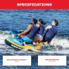 Airhead Mable Inflatable Towable Tube, 1-4 Rider Models, Dual Tow Points, Full Nylon Cover, EVA Foam Pads, Patented Speed Valve, Boat Tubes and Towables(3 Rider Club Palm)