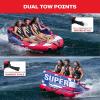 Airhead Mable Inflatable Towable Tube, 1-4 Rider Models, Dual Tow Points, Full Nylon Cover, EVA Foam Pads, Patented Speed Valve, Boat Tubes and Towables(3 Rider Stars & Stripes)