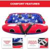 Airhead Mable Inflatable Towable Tube, 1-4 Rider Models, Dual Tow Points, Full Nylon Cover, EVA Foam Pads, Patented Speed Valve, Boat Tubes and Towables(3 Rider Stars & Stripes)