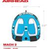 Airhead Mach | Towable Tube for Boating – 1, 2, and 3 Rider Sizes(1-2 Rider)