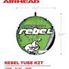 Airhead Rebel Towable Kit 1 Rider Tube with Rope and Pump, Kwik-Connect Tow, Double-Stitched Full Nylon Cover & Speed Safety Valve for Easy Inflating & Deflating(Striped)