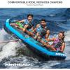 Airhead Ripple Effect 2-3 Rider Towable Tube for Boating and Water Sports – Kwik-Connect Tow System, Full Nylon Cover, Bolster Fins, Patented Speed Valve(3-Rider)