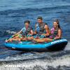 Airhead Ripple Effect 2-3 Rider Towable Tube for Boating and Water Sports – Kwik-Connect Tow System, Full Nylon Cover, Bolster Fins, Patented Speed Valve(3-Rider)