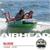 Airhead Slice Towable 2-4 Rider Models, Tube for Boating and Water Sports, Heavy Duty Full Nylon Cover with Zipper, EVA Foam Pads, and Patented Speed Safety Valve for Easy Inflating & Deflating(Green – 2 Rider)