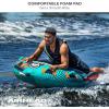 Airhead Slice Towable 2-4 Rider Models, Tube for Boating and Water Sports, Heavy Duty Full Nylon Cover with Zipper, EVA Foam Pads, and Patented Speed Safety Valve for Easy Inflating & Deflating(Verge – 1 Rider)