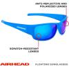 Airhead Sport Floating Sunglasses | Lightweight Sport Frame with Polarized Anti-Reflective UV Ray Blocking Lenses(Blue)