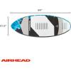 Airhead Wakesurf Boards, EVA Traction Pads, Adjustable Foot Straps, Great for All Skill Levels, Multiple Sizes/Styles(LAKE EFFECT (Fiberglass))