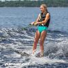 Airhead Watermelon 47″ Combo Water Skis with Removable Training bar with Double Handle Rope and Adjustable bindings US Child Size 5-12