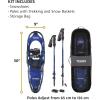 Yukon Charlie’s Advanced Snowshoe Kit, Includes Snowshoes, Trekking Poles and Travel Bag(9×30)
